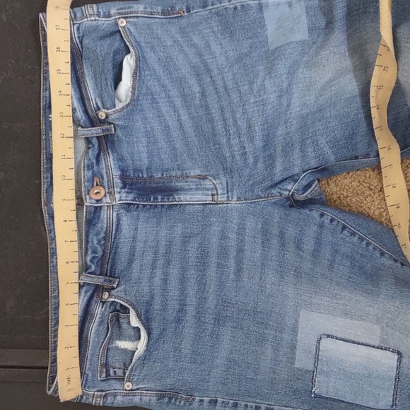 SLIGHTLY USED J. JILL DENIM MEDIUM WASH PATCH DENIM AUTHENTIC FIT SLIM ANKLE 14 - Picture 2 of 16